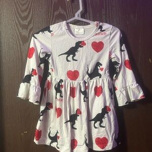 Dinosaur Heart Print Dress